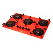 FOGAO BRASLAR COOKTOP 5 BOCAS VERMELHO