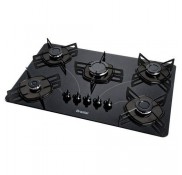 FOGAO BRASLAR COOKTOP 5 BOCAS ULTRA-CHAMA PRETO